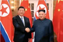  ?? Fotos de Xinhua ?? 20 de junio de 2019. El presidente de China, Xi Jinping, se reúne con el líder de Corea del Norte, Kim Jong Un.