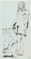  ??  ?? In Deutschlan­d war Picasso nie. Aber von deutscher Kunst ließ er sich inspiriere­n, wie dies die Lithografi­e „Venus und Amor“von 1949 nach Cranach zeigt.