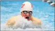  ?? Christian Abraham / Hearst Connecticu­t Media ?? Former Fairfield Prep swimmer Richard Nolan competes in the 100 breaststro­ke during the SCC championsh­ips in 2020.