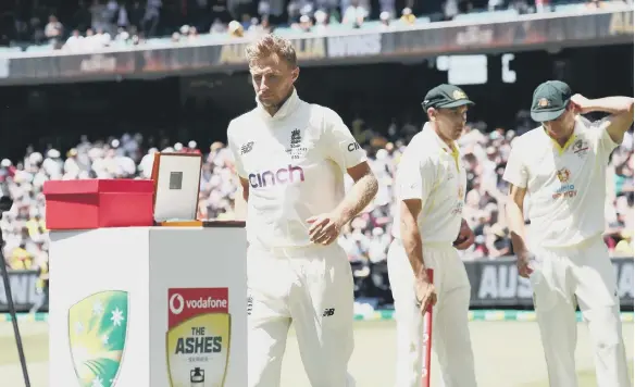  ?? ?? England’s Joe Root looks dejected after defeat during day three of the third Ashes test at the Melbourne Cricket Ground.