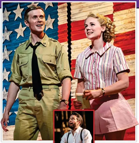  ?? ?? LIFE-AFFIRMING: Rob Houchen and Gina Beck and, left, Julian Ovenden in South Pacific. Far left: Kerry Ellis in Anything Goes