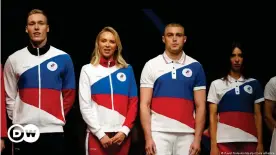  ??  ?? Russian Olympic Comittee (ROC) athletes in their "neutral" colors for Tokyo 2020