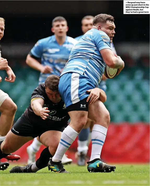  ?? ?? > Bargoed may have come up just short in the WRU Championsh­ip Cup against Neath, but they’ve had a great term
