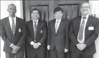  ??  ?? From right are GRA Commission­er-General, Godfrey Statia and WCO Secretary-General Kunio Mikuriya.