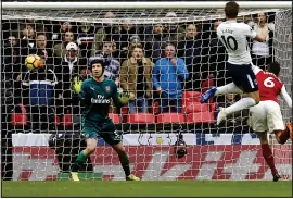  ??  ?? JUMP TO IT: Kane beats Arsenal keeper Cech at Wembley last year