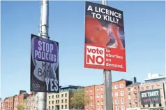  ?? PETER MORRISON/ AP ?? Voters in Ireland go to the polls Friday to decide whether to overturn the country’s near-total ban on abortion.
