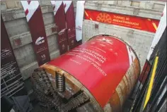  ?? DU YU / XINHUA ?? A tunnel for the new rail line is completed in December.