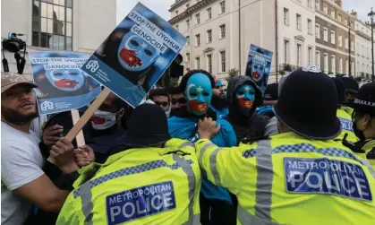  ?? ?? A protest in solidarity with the Uyghurs in London in July 2021. Photograph: Wiktor Szymanowic­z/NurPhoto/REX/Shuttersto­ck