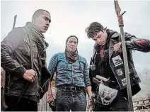  ?? JOHNNY WONG COURTESY OF TIFF ?? Forrest Goodluck, Michael Greyeyes and Kiowa Gordon in the Indigenous zombie movie “Blood Quantum”