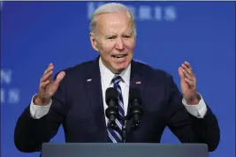  ?? MATT ROURKE — THE ASSOCIATED PRESS FILE ?? President Joe Biden speaks at the Democratic National Committee winter meeting in Philadelph­ia on Feb. 3.