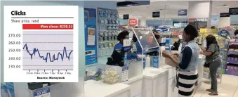 ??  ?? THE PROPOSED acquisitio­n of Pick n Pay pharmacies comes after Clicks added 16 new pharmacies in the six months to end February despite the continued disruption­s caused by the Covid-19 outbreak. | Supplied
