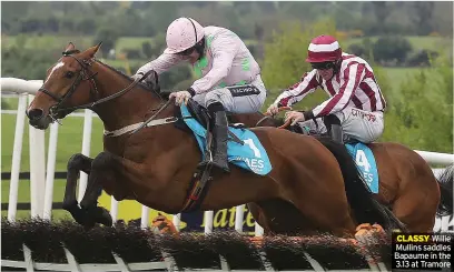  ??  ?? CLASSY Willie Mullins saddles Bapaume in the 3.13 at Tramore