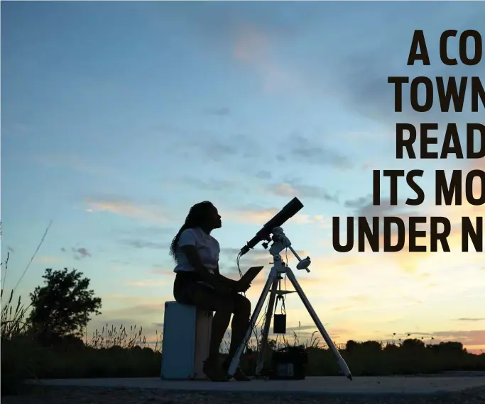  ??  ?? Carbondale, Ill., will be among the best places to witness the Great American Eclipse as it whisks across the contiguous U.S., the first total solar eclipse to do so since 1918. Jasmmyn Taylor, above, will help collect images.