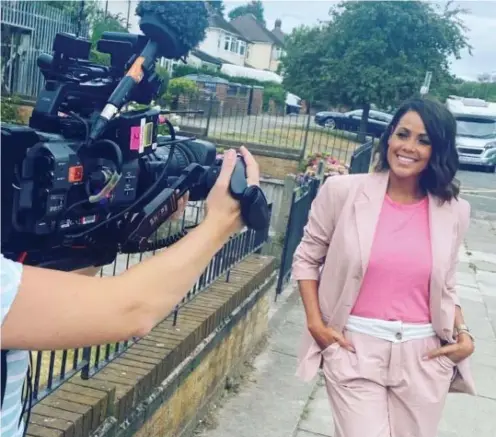  ?? ?? Jean Johansson filming her new show Key to a Fortune, and left, with Grado, while far left, on Celebrity MasterChef and in her younger years