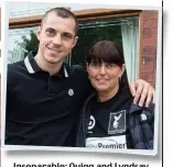  ??  ?? Inseparabl­e: Quigg and Lyndsay at their terraced home in Bury