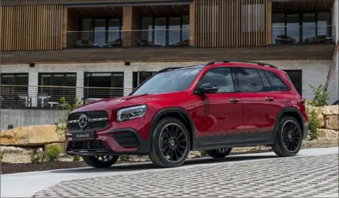  ?? Mercedes-Benz photos ?? The exterior of the 2021 Mercedes GLB250 is handsome; red paint adds another $720 to the price.