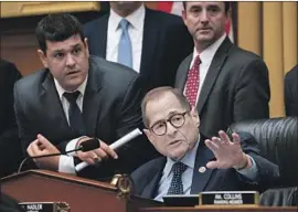  ?? J. Scott Applewhite Associated Press ?? R E P. Jerrold Nadler (D-N.Y.), right, the House Judiciary Committee chairman, said he would consider whether Lewandowsk­i should be held in contempt.