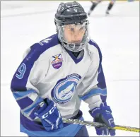  ?? TJ COLELLO/CAPE BRETON POST ?? Ashton Paul of Membertou is shown with the Cape Breton Tradesmen of the Nova Scotia Eastlink Major Midget Hockey League. Paul will play for Team Atlantic at this year’s National Aboriginal Hockey Championsh­ips, which begins on Sunday in Membertou.