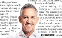  ??  ?? ENDORSED Lineker