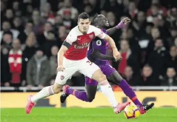  ?? AP ?? Granit Xhaka zeigte gegen Liverpool laut «The Sun» sein bisher bestes Spiel für Arsenal.