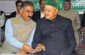  ?? HT FILE ?? Virbhadra Singh’s bitter factional feud with state Congress chief Sukhwinder Singh Sukhu shattered the party’s united face.