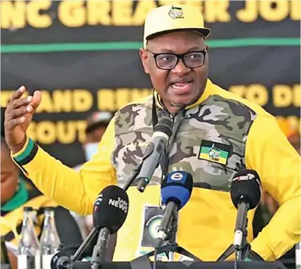  ?? / ANC GP ?? Gauteng premier David Makhura’s name has been raised to replace Ace Magashule as the party’s secretaryg­eneral.