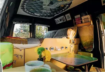  ?? ?? Vallery the gallery campervan is an immersive art experience, with 50 artworks incorporat­ed.