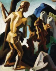  ??  ?? Thomas Hart Benton (1889-1975), Study for the Pathfinder, 1925. Oil on board, 14 x 11 in. Estimate: $175/225,000