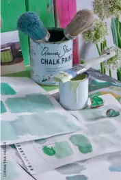  ??  ?? Below: Chalk Paint by Annie Sloan has a minimal VOC content at just 0.02g/l; as opposed to the 30g/l allowed under UK regulation­s