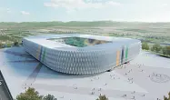  ??  ?? Il renderingI­l progetto per lo stadio del Venezia: quella della società è una corsa contro il tempo per arrivare all’inaugurazi­o ne dell’impianto nell’agosto del 2023