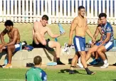  ?? GETTY IMAGES ?? Captain Roger Tuivasa-sheck and his Warriors team-mates at training in Tamworth.