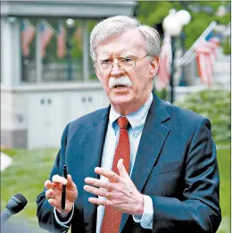  ?? ALEX WROBLEWSKI/BLOOMBERG ?? John Bolton submitted a letter of resignatio­n from his national security adviser post Tuesday, although President Donald Trump tweeted that he fired the top aide.