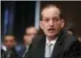  ?? AP PHOTO/MANUEL BALCE CENETA ?? Labor secretary-designate Alexander Acosta testifies on Capitol Hill in Washington, March 22, 2017, at his confirmati­on hearing before the Senate Health, Education, Labor and Pensions Committee.