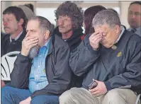  ?? $1 1)050 ?? Friends and family attend a service to honour the 26 coal miners who perished in the Westray Mine disaster at the Westray Miners Memorial Park in New Glasgow on Tuesday.