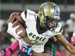  ?? STEPHEN M. DOWELL/ORLANDO SENTINEL ?? Ocoee High’s Ahlston Ware is one of the top two-way players among Central Florida seniors.