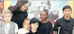  ??  ?? Angelina Jolie with the most of couple’s children earlier this year, from, left, Shiloh, twins Vivienne and Knox, Zahara and Pax. Not pictured is their eldest, son Maddox.