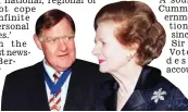  ??  ?? Close: Bernard Ingham and Mrs Thatcher