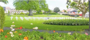  ?? ?? Te Awamutu & District Memorial RSA members will be placing the white crosses on Anzac Green next Wednesday morning.