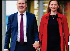  ?? ?? SABOTAGED: Keir Starmer in Liverpool yesterday with wife Victoria