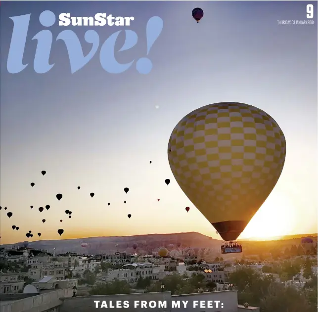  ??  ?? SUNRISE with a balloon view from the Holiday Cave Hotel.