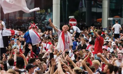  ?? Photograph: WIktor Szymanowic­z/NurPhoto/REX/Shuttersto­ck ?? ‘While vaccinated mourners were not permitted to place a flower on a coffin, tens of thousands of fans crammed into Wembley to watch football.’