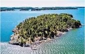  ??  ?? Island retreat: Kristina Roth, left, founder of the Supershe network, on Supershe island, above, near Raasepori, Finland. The comforts include a £10,000 bed, below left