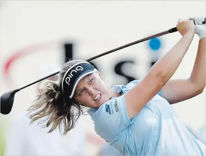  ?? KATIE RAUSCH THE ASSOCIATED PRESS ?? Canadian Brooke Henderson is taking a little break before heading to England for the British Open. She has played well, but was hard on herself after leading, then falling to third in a tournament last week. Time with family will recharge her, she says.