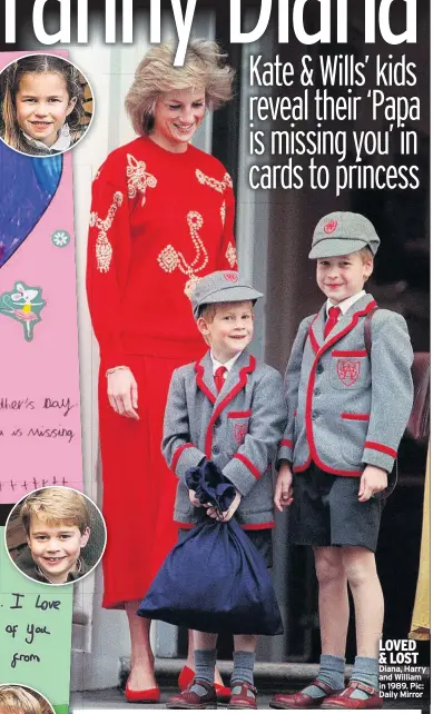  ??  ?? Charlotte, five
LOVED & LOST Diana, Harry and William in 1989. Pic: Daily Mirror