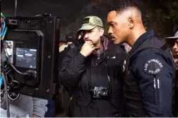  ??  ?? Director David Ayer and Will behind the scenes.
