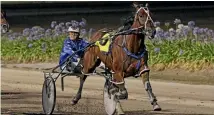  ?? PHOTO: SUPPLIED ?? Smolda driven by Mark Purdon winning the Ballarat Cup in Australia last year.