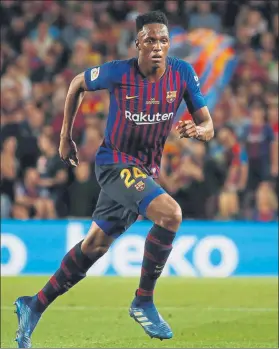  ?? FOTO: PEP MORATA ?? Yerry Mina quiere jugar por encima de todo, justo lo que en el Barça no tiene