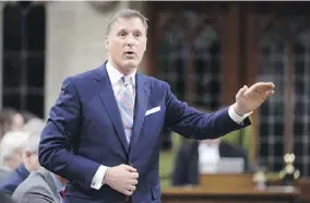  ?? ADRIAN WYLD / THE CANADIAN PRESS ?? Conservati­ve MP Maxime Bernier faced criticism from both Liberals and Conservati­ves Monday after a series of tweets that took issue with Prime Minister Justin Trudeau’s message of diversity in Canada, calling it a form of “radical multicultu­ralism.”