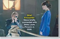  ??  ?? Brief Encounter: Steve briefly connected with Billie (Julie Pinson) in 2006.