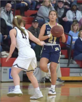  ?? PETE BANNAN — MEDIANEWS GROUP ?? West Chester Rustin’s Becca Magrone shoots in the first quarter against West Chester Henderson Saturday.
